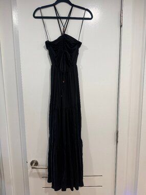Express Black Beaded Maxi Dress in Size Small